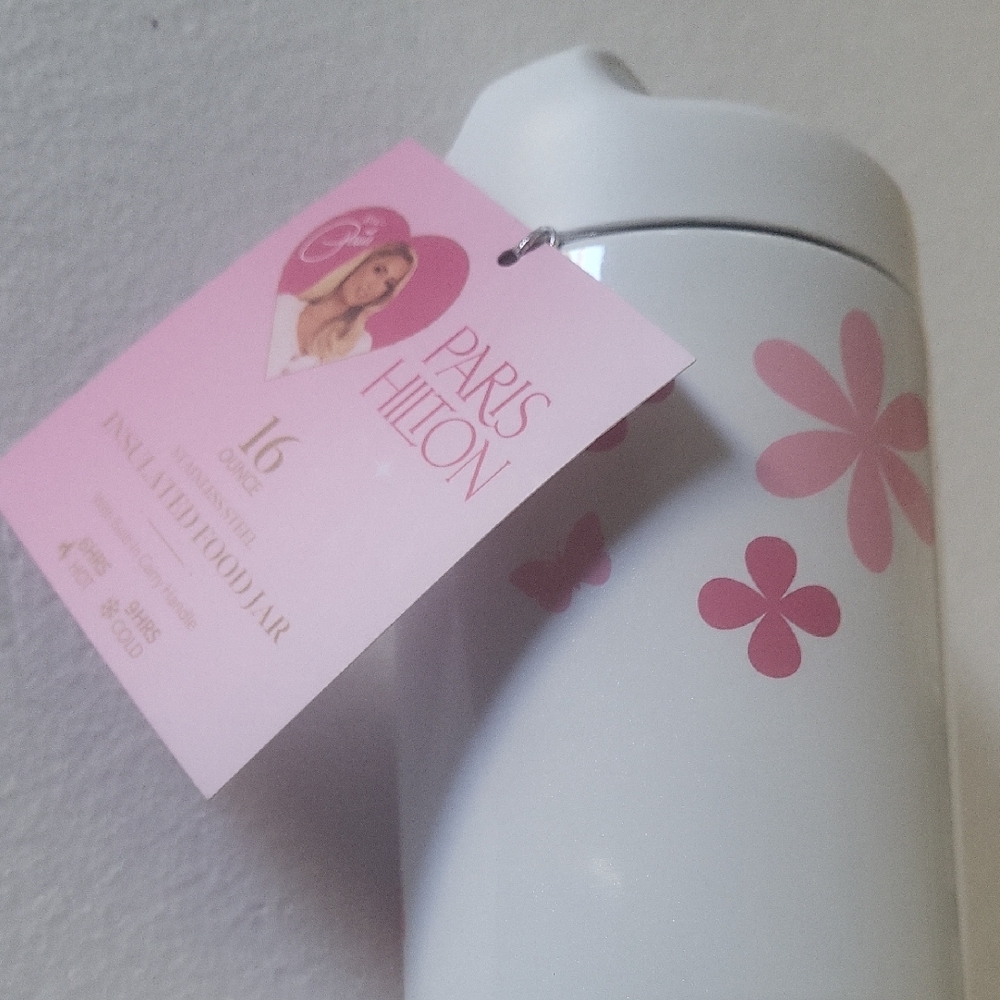 Paris Hilton Floral White and Pink Food Jar
